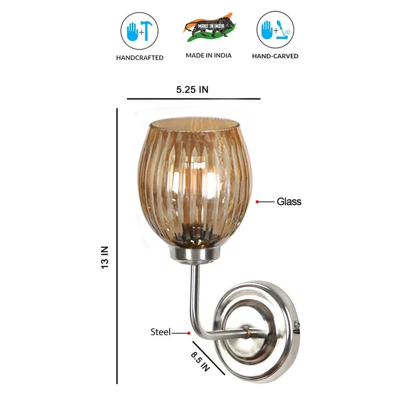 Golden Aura Stripes Glass Wall Lamp media 10