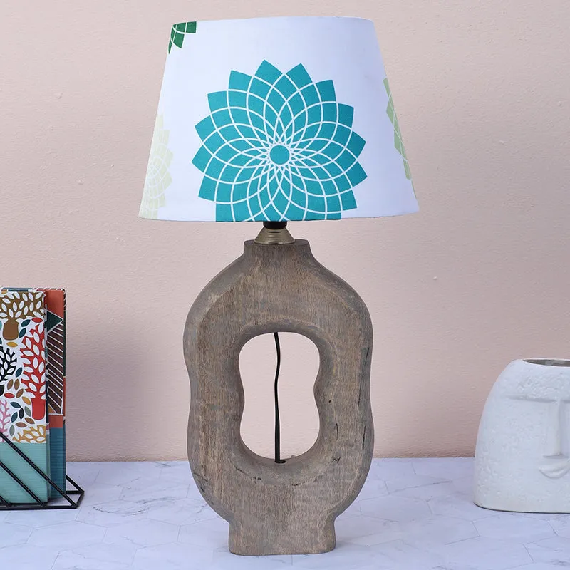 Akari Hewn Printed Mango Wood Table Lamp - Multicolor media 2
