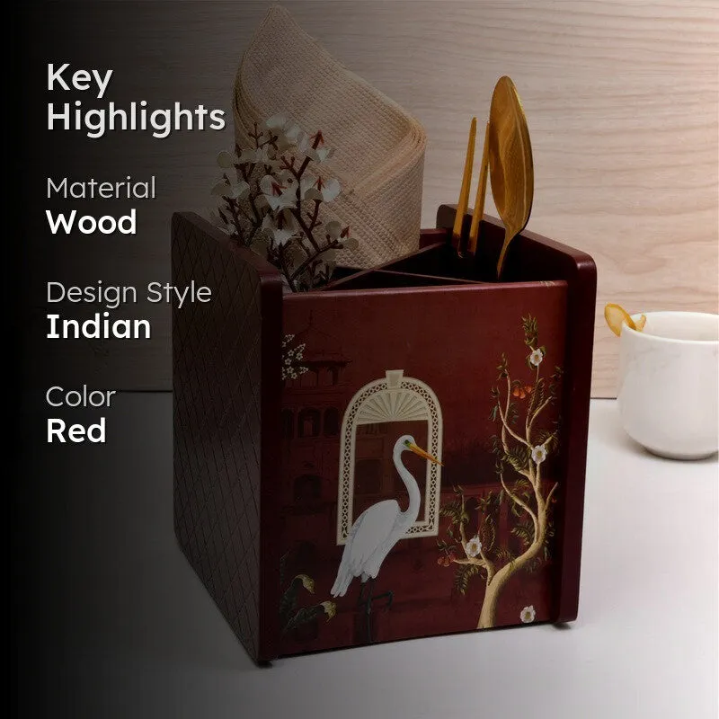 Rustic Wooden Cutlery Stand media 2