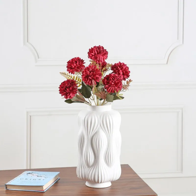 Coralia Mum Artificial Flowers - Red media 1