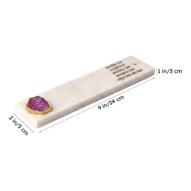 Nmokar Matra Marble Incense Holder With Agate Plating - Pink media 7
