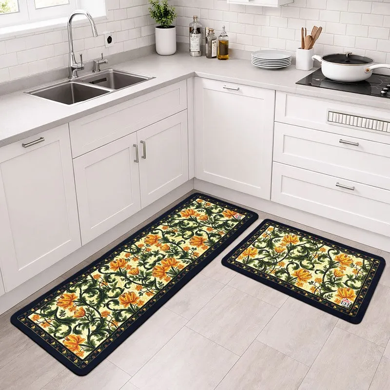 GardenGlide Rubber Kitchen Floor Mats - Set of Two media 1