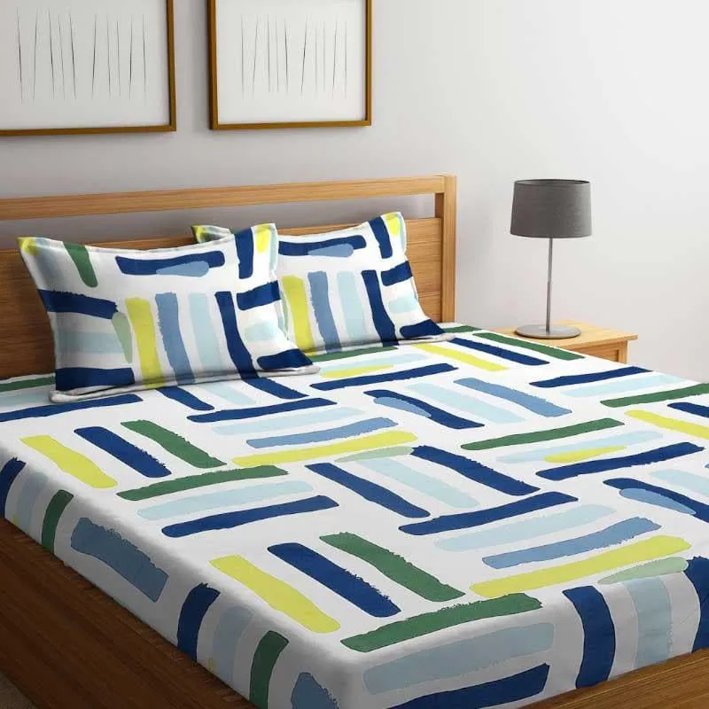 Illustrator Brush Stroke Microfiber Bedsheet - 130 GSM media 1