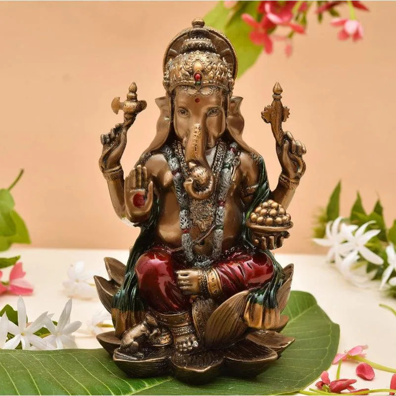 Shri Ganesha Iron Idol - Bronze media 1