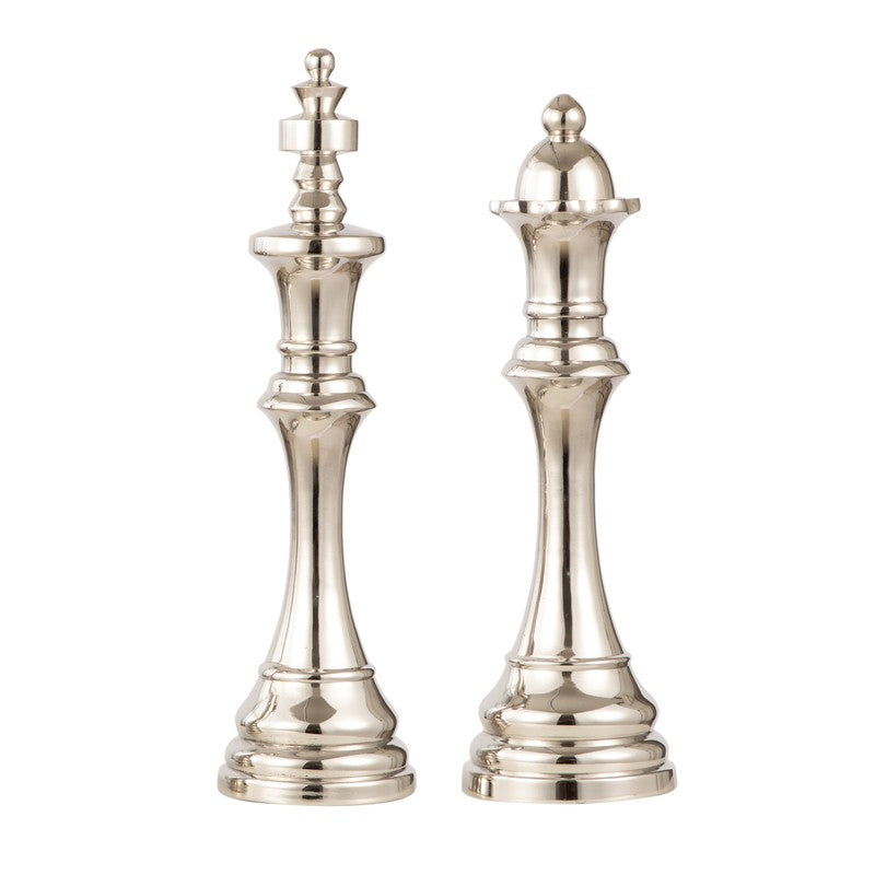 Chess Aluminum Showpiece (Silver) (Large) - Set Of Two media 3