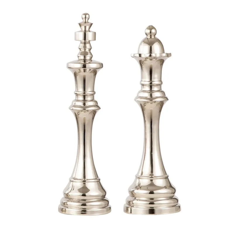 Chess Aluminum Showpiece (Silver) (Large) - Set Of Two media 3