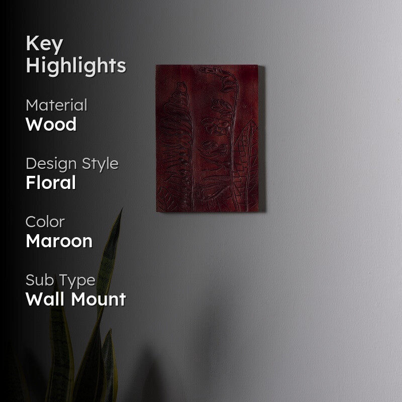 Scarlet Palm Carved Wooden Wall Plate media 2