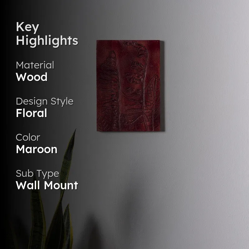 Scarlet Palm Carved Wooden Wall Plate media 2