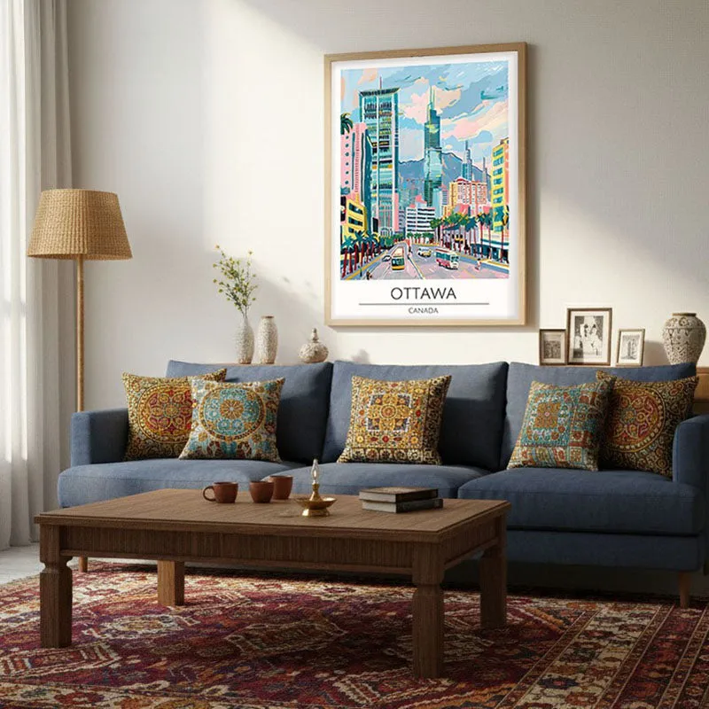 Vintage Ottawa Framed Canvas Archival Canvas Wall Painting - Natural Brown Frame media 4