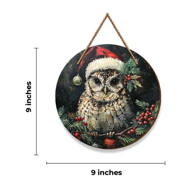 Hoot And Holly Festive MDF Wall Hanging media 3