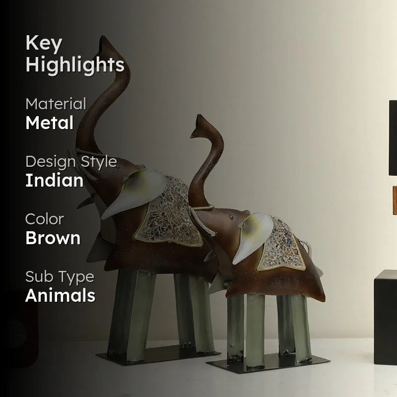 Twin Titans Metal Showpiece - Set Of Two media 2
