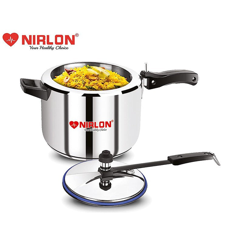 Nirlon Steel Pressure Cooker - 6500 mL/ 9 Inches media 6