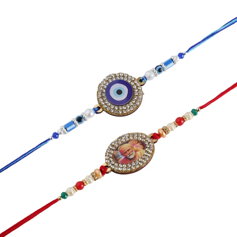 Sai Baba Rakhi with Roli Chawal - Three Piece Set media 6