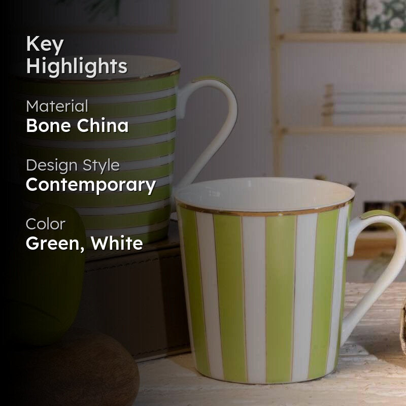 Sonaki Bone China Coffee Mug (310 mL) - Two Piece Set media 2
