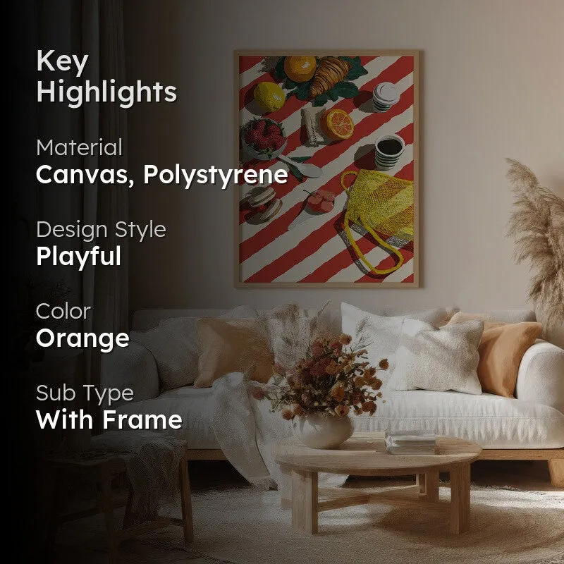 Bruncha Canvas Wall Painting With Brown Frame media 2