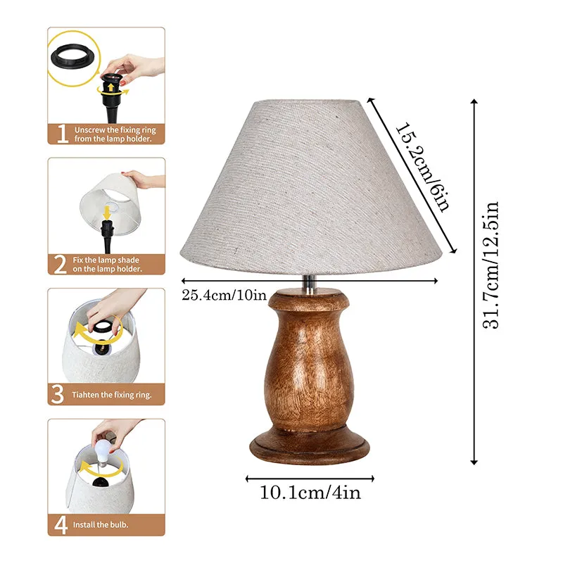 Elahim Wooden Table Lamp - Beige,Brown media 6