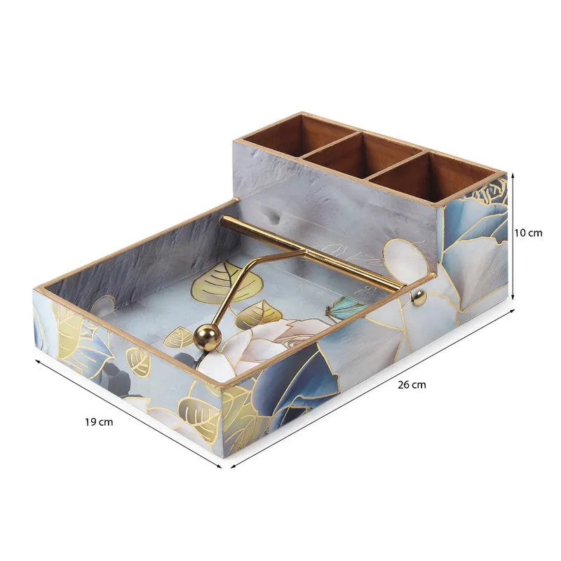 Rosy Wooden Cutlery & Tissue holder media 8