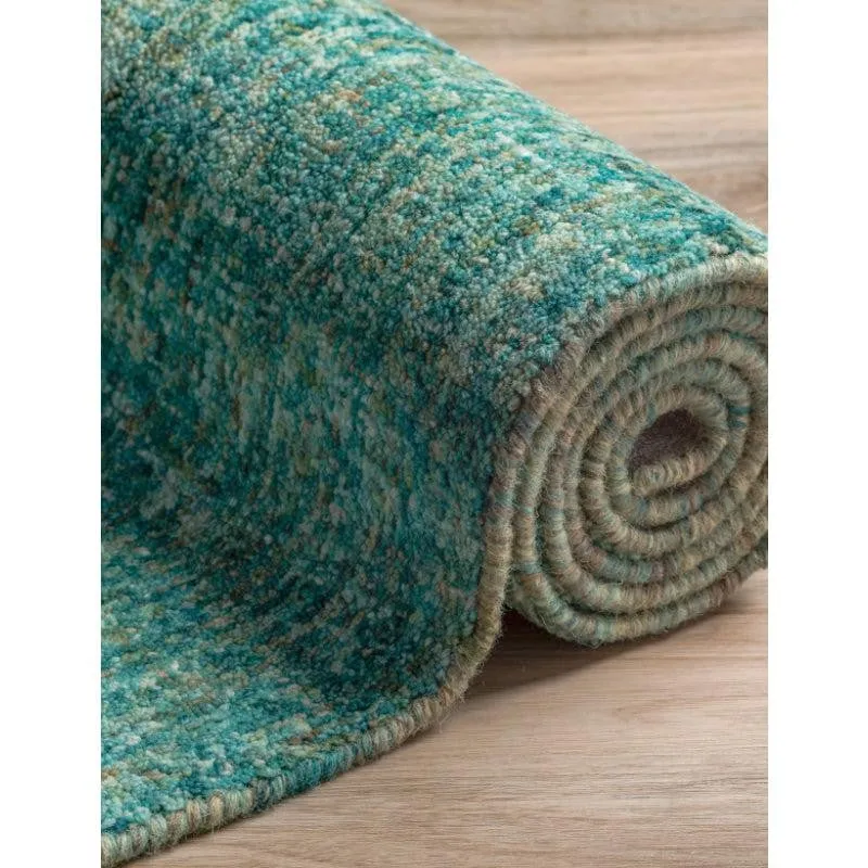 Handloom Hand Tufted Harmony Wool Rug - Sea Blue media 7