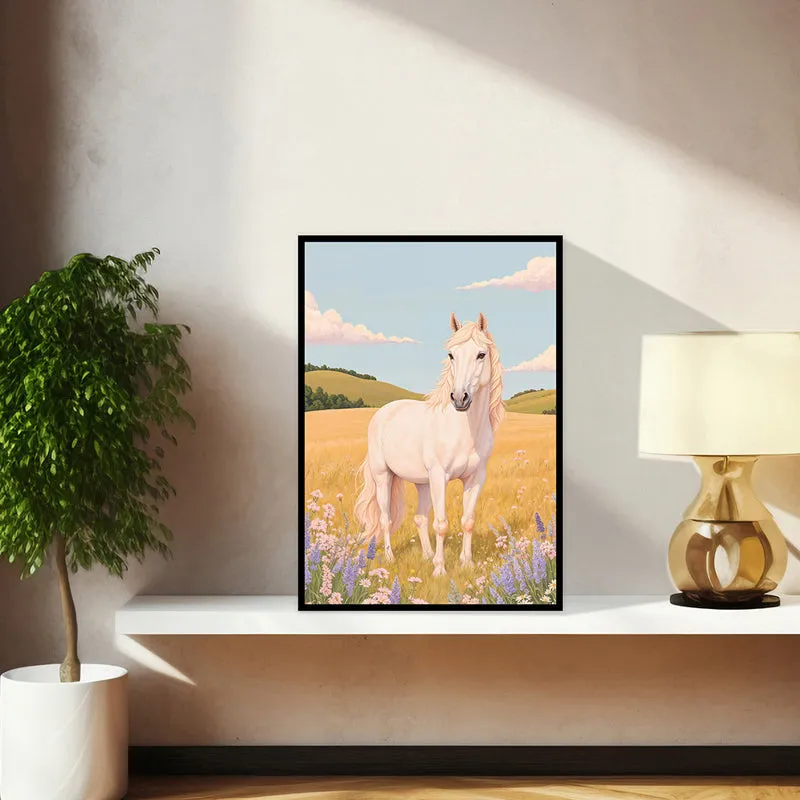 Gazing Horse Wall Art with Black Frame media 1