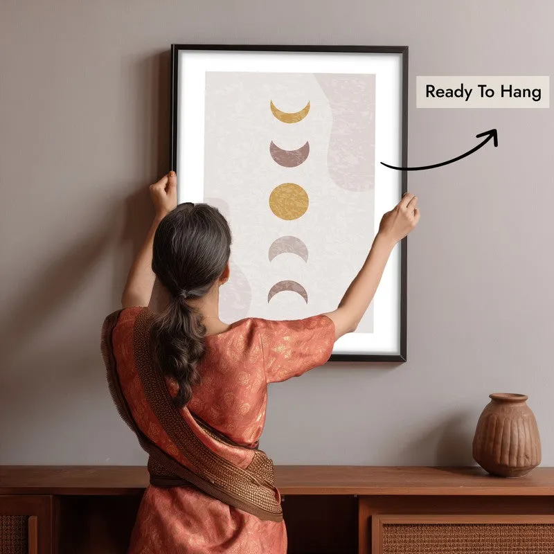 Mauve Equilibrium Canvas Wall Painting With Black Frame media 10