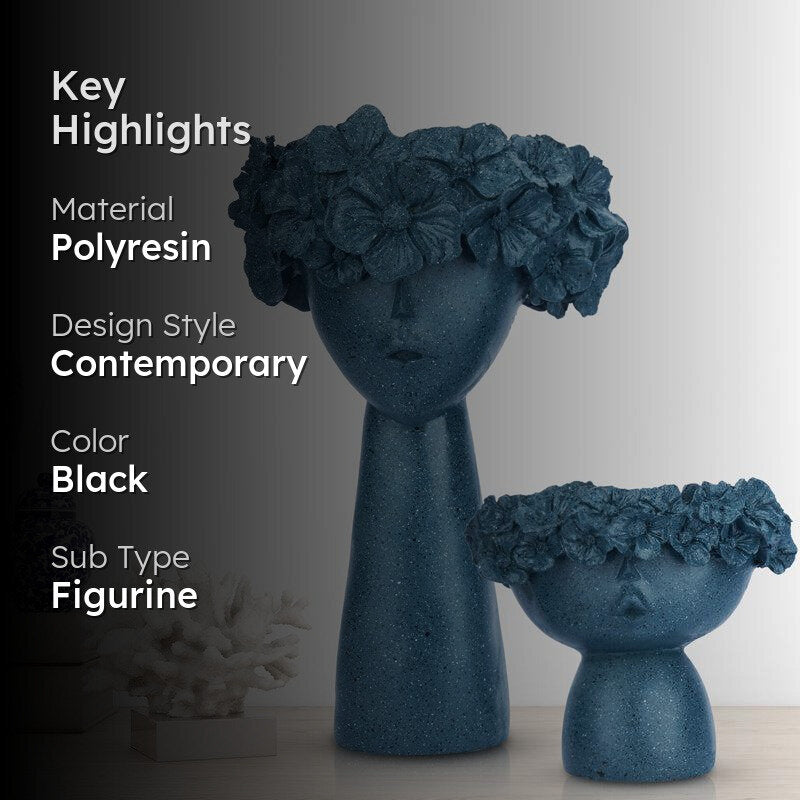 Flora Sculpt Showpiece - Set Of Two media 2