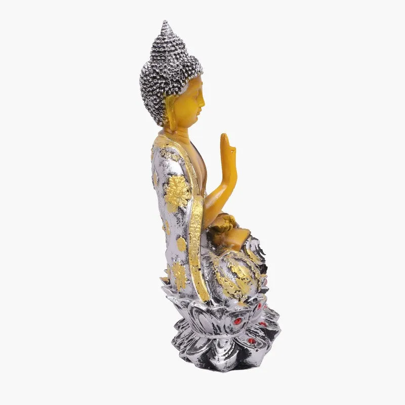 Solace Buddha Polyresin Idol (15 inches) - Silver media 4