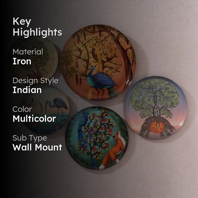 Mayur Harmony Wall Plates - Set of Five media 2