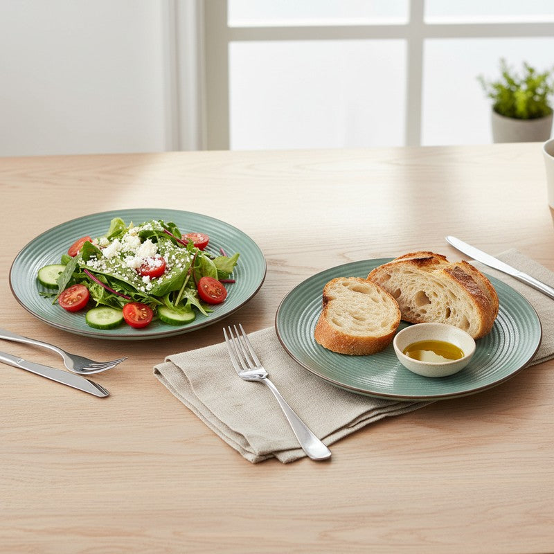 Ceramic Dinner Plates (Sage Green) - Set of Two