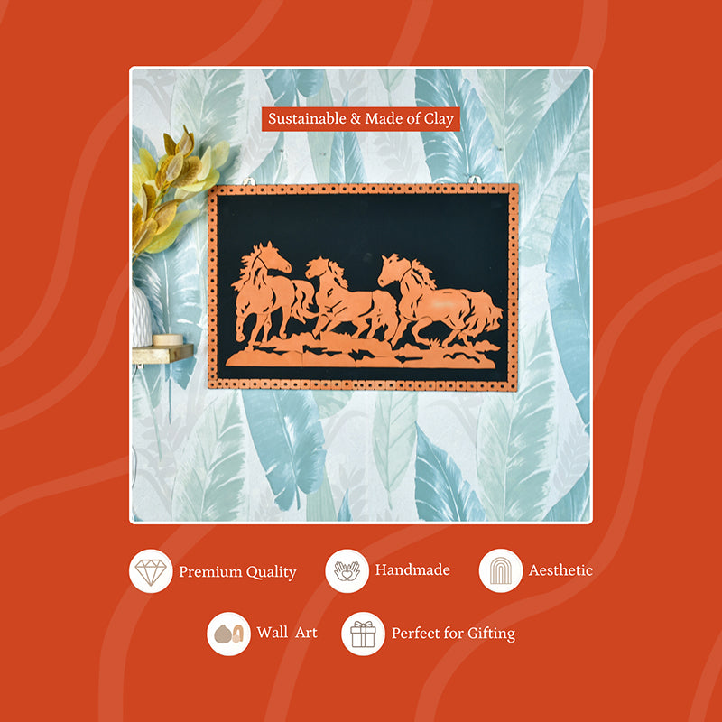 Horse Gallop Terracotta Wall Art media 7