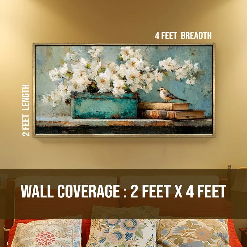 Sparrows Serenity Canvas Wall Painting With Frame media 8