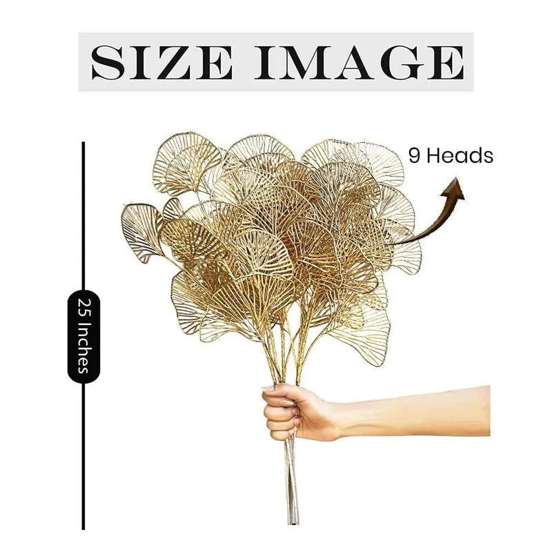 Golden Wishes Polyester Artificial Flower Sticks - Set Of Two media 7