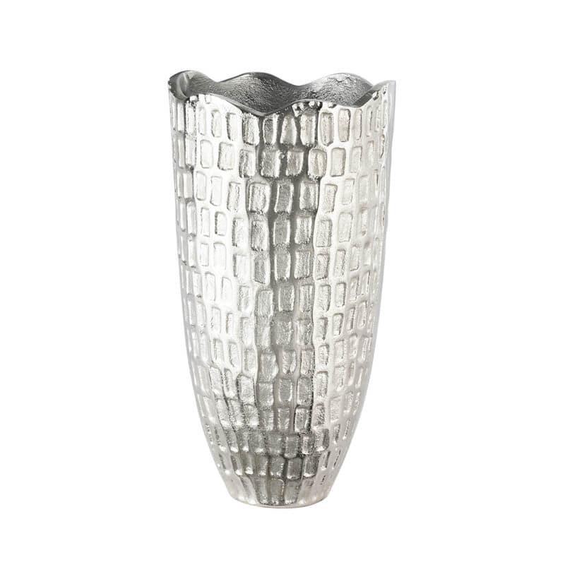 Silver Grided Vase media 4
