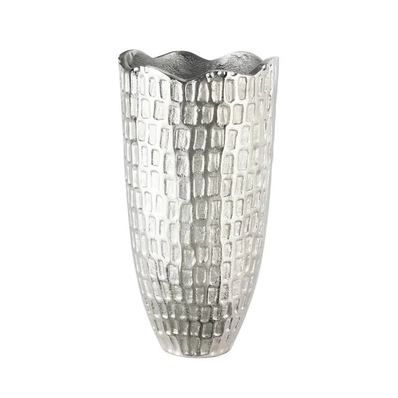 Silver Grided Vase media 4
