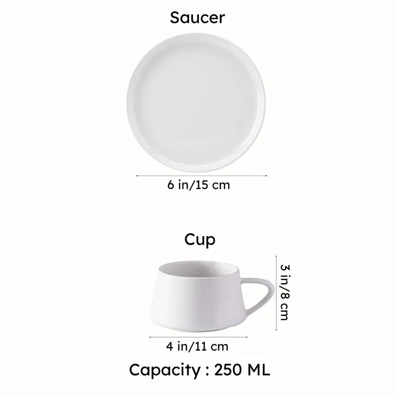 Nadia Ceramic Beige Cup & Saucer - 250 mL media 7