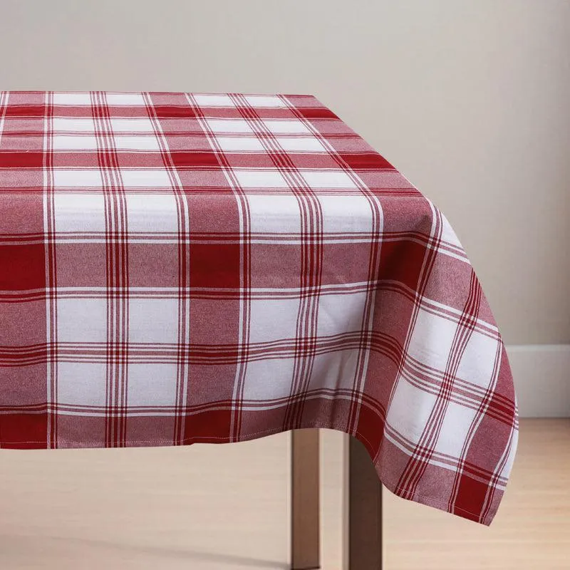 Checkerboard Chic Cotton Table Cover - White & Red media 5