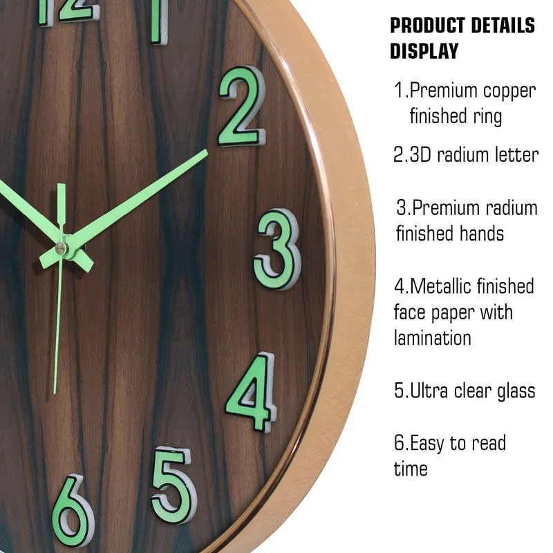Orren Round Modern Plastic Wall Clock - Brown media 6