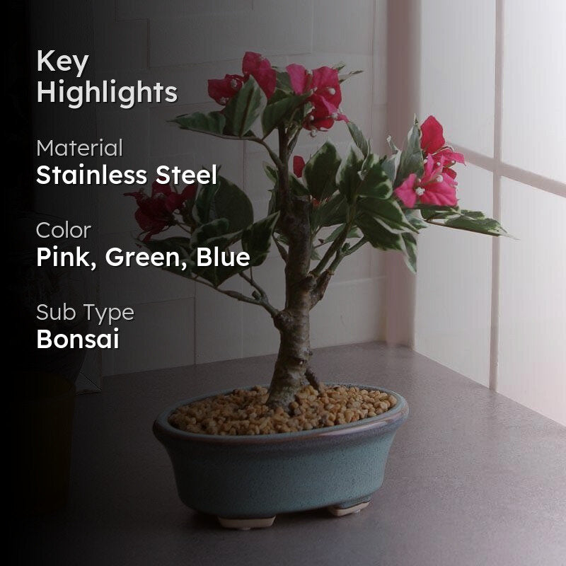 Faux Pink Bougainvillea Bonsai (24 cms) - Big image 2