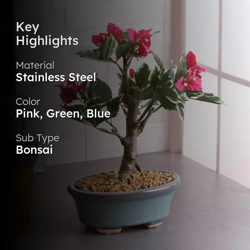Faux Pink Bougainvillea Bonsai (24 cms) - Big media 2