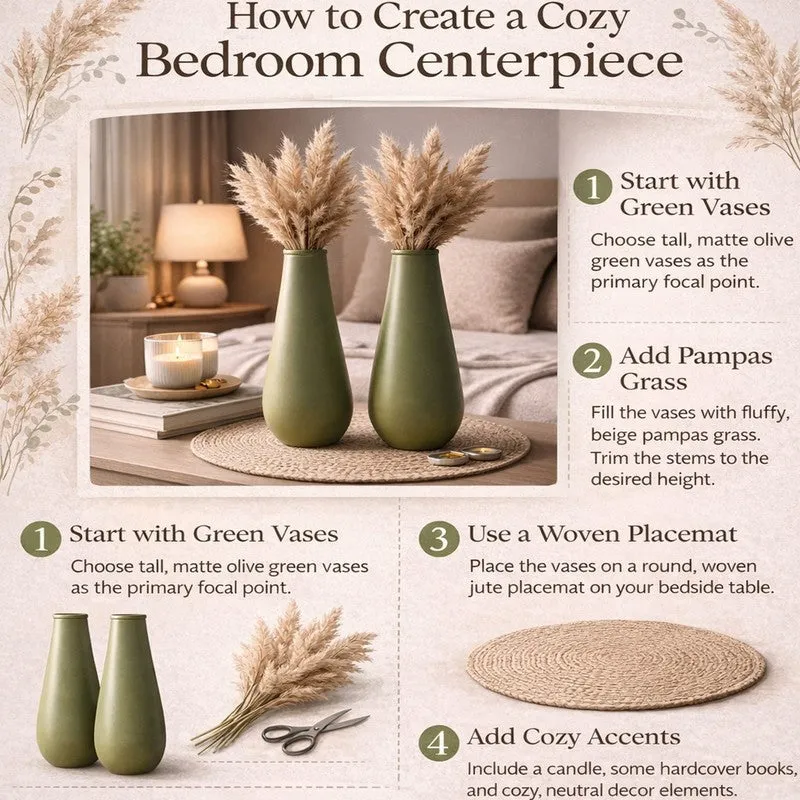 Celestial Curve Vase (Green) - Set of Two media 4