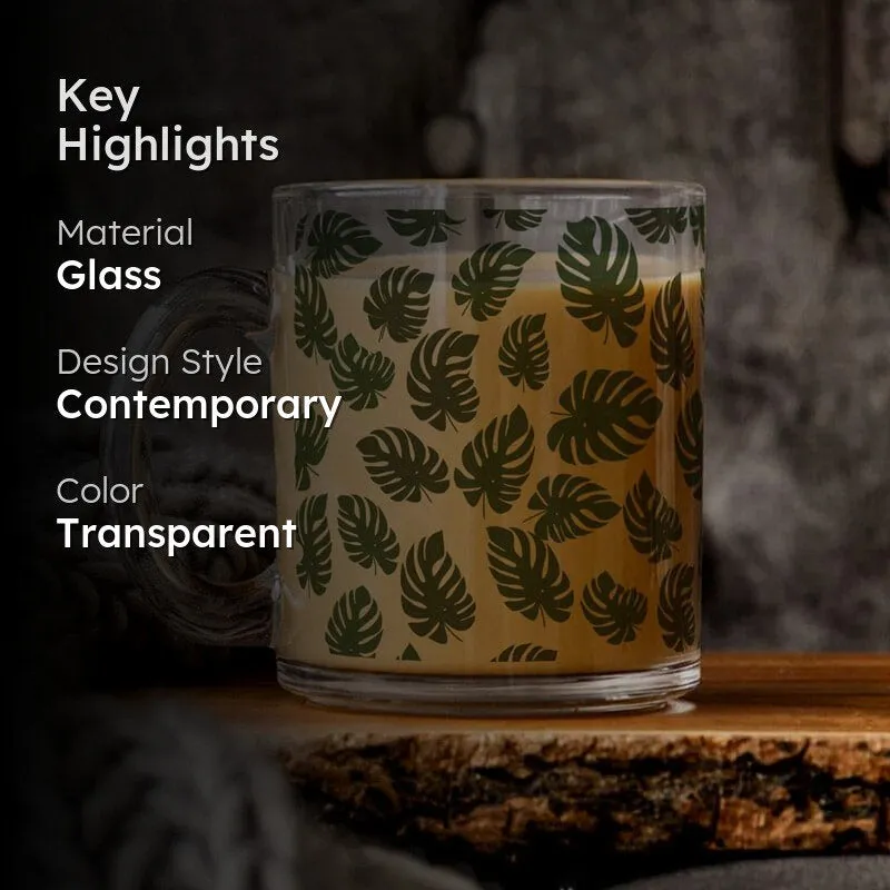 Monstera Glass Coffee Mug (330 mL) media 2