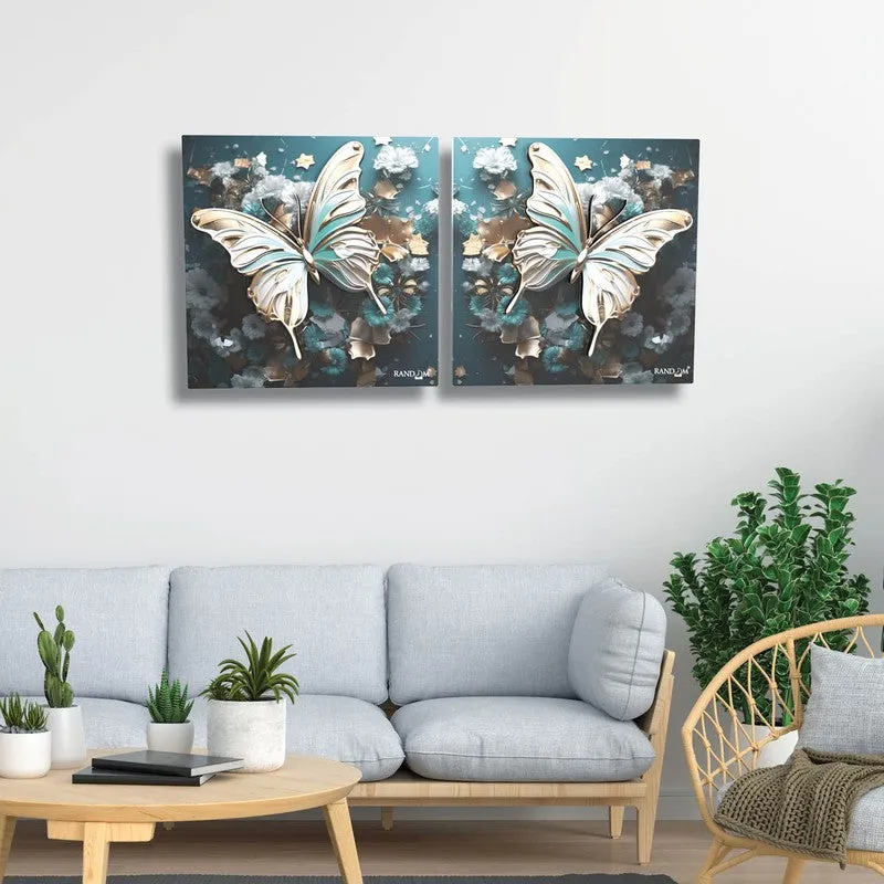 Aurora Wings Canvas 3D Wall Art - Set Of Two media 1