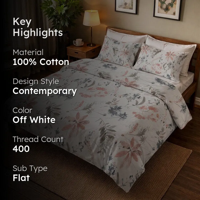 Petal Whisper Cotton Bedsheet - 400 TC media 2