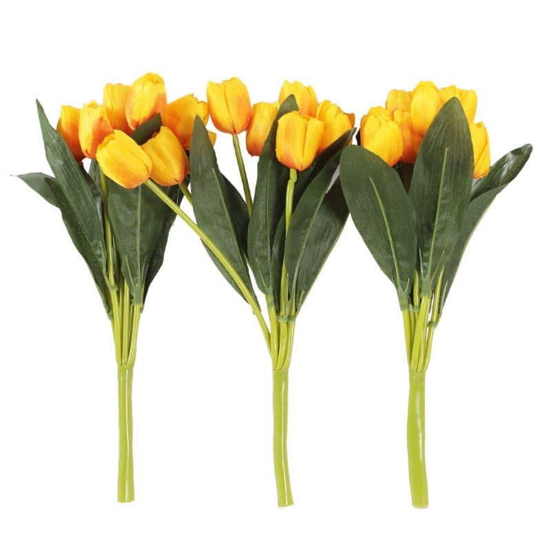 Faux Tulip Flower Bunch - Yellow media 5