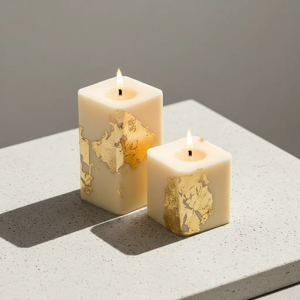 White Gold Love & Kindness- Combo Set of 2 Cinnamon Roll Scented Pillar Candles media 1