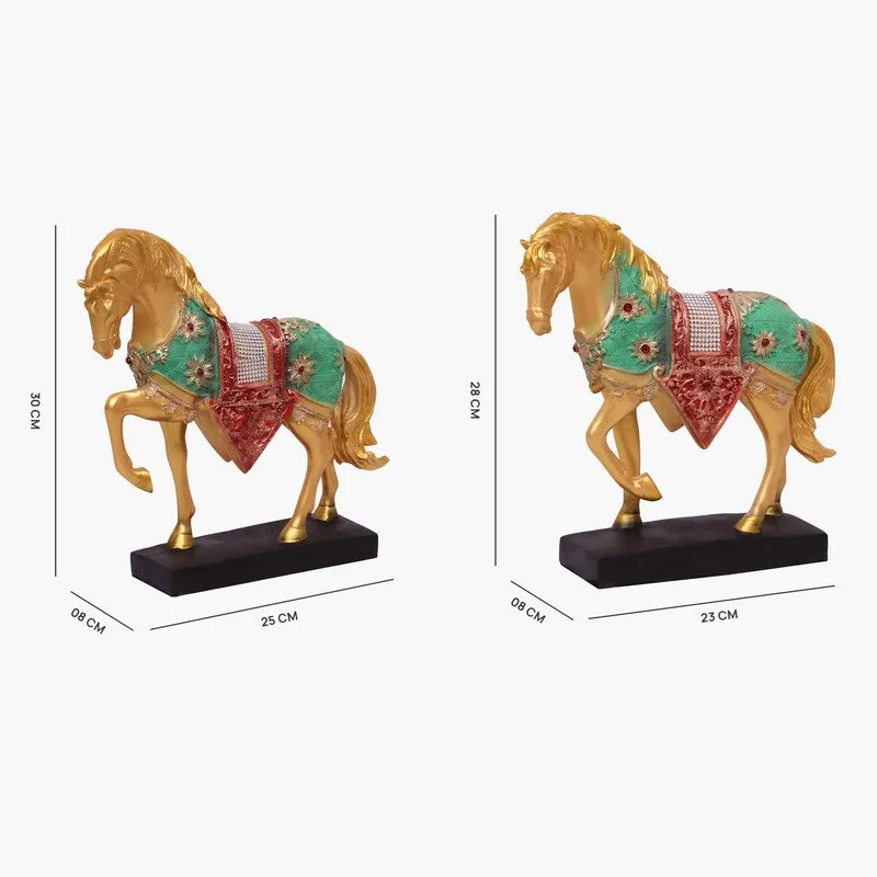 Imperial Steed Horse Polyresin Showpiece - Set Of Two media 7