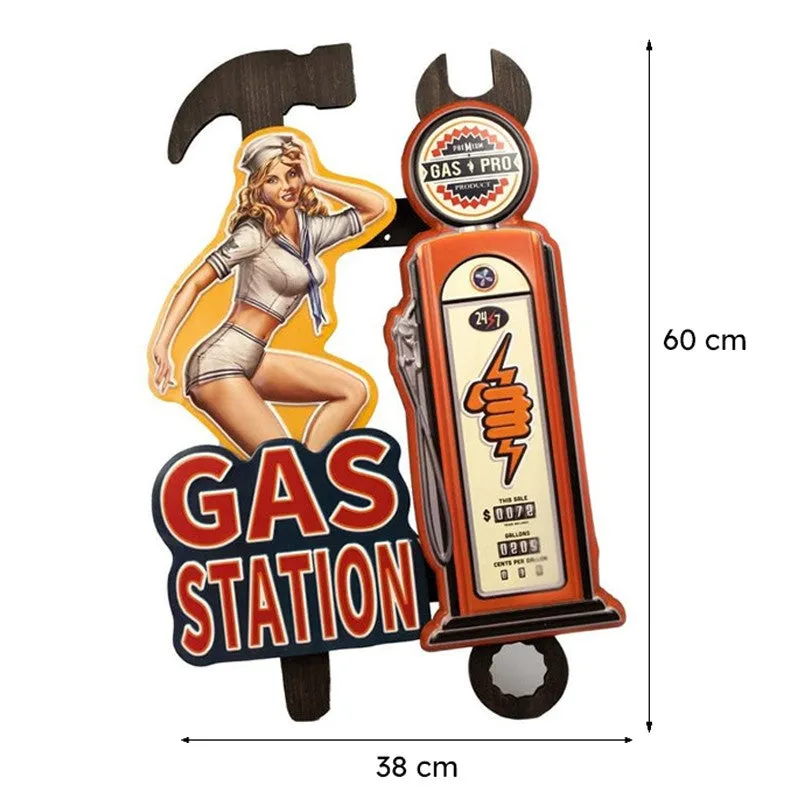Retro Gas Station Metal Wall Accent media 6