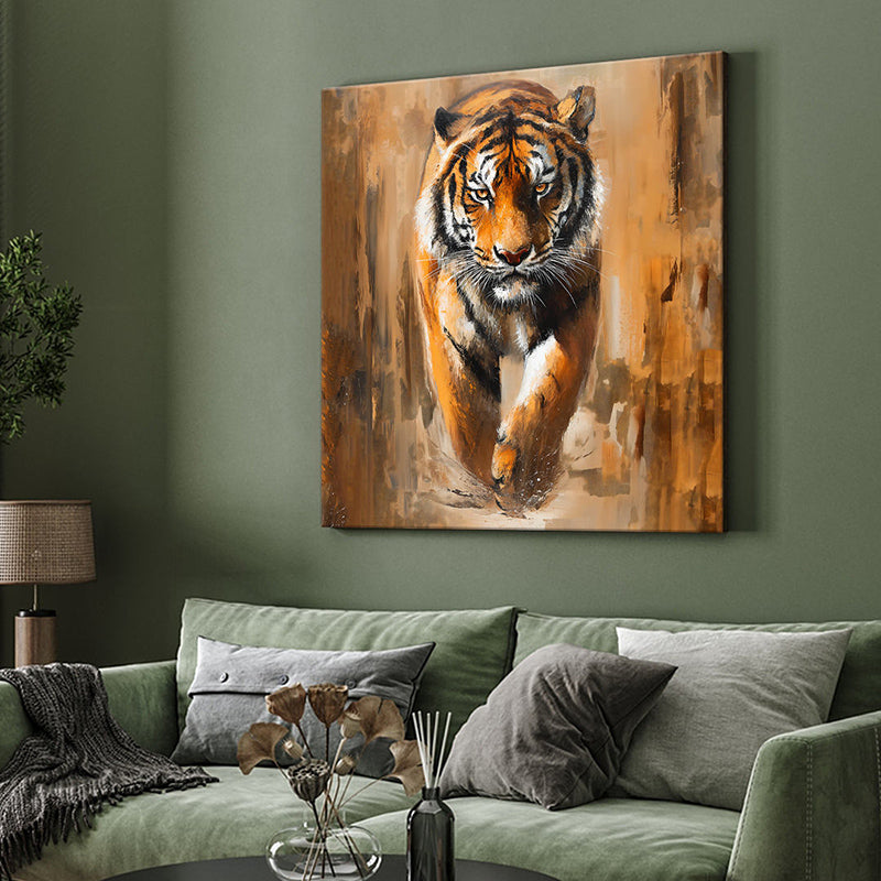 Ferocious Tiger Poly Canvas Wall Painting media 4