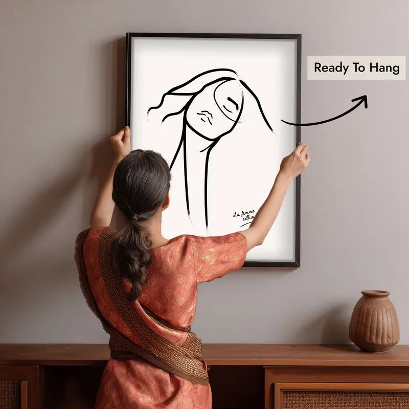 Lowered Gaze Canvas Wall Painting With Black Frame media 6