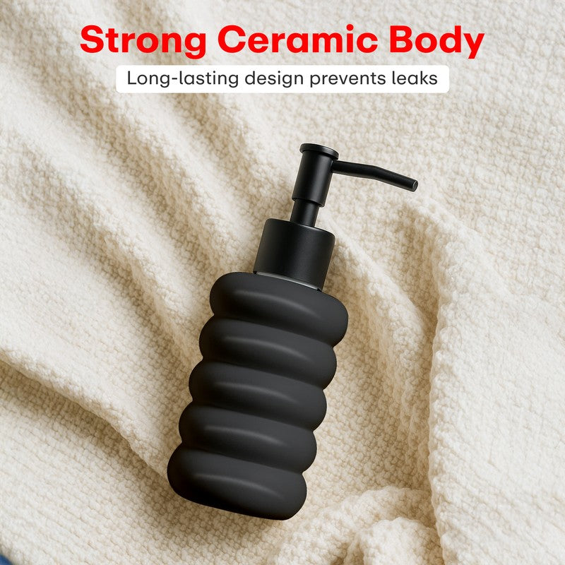 Rioware SoftStone Soap Dispenser (300 ML) -Black media 4