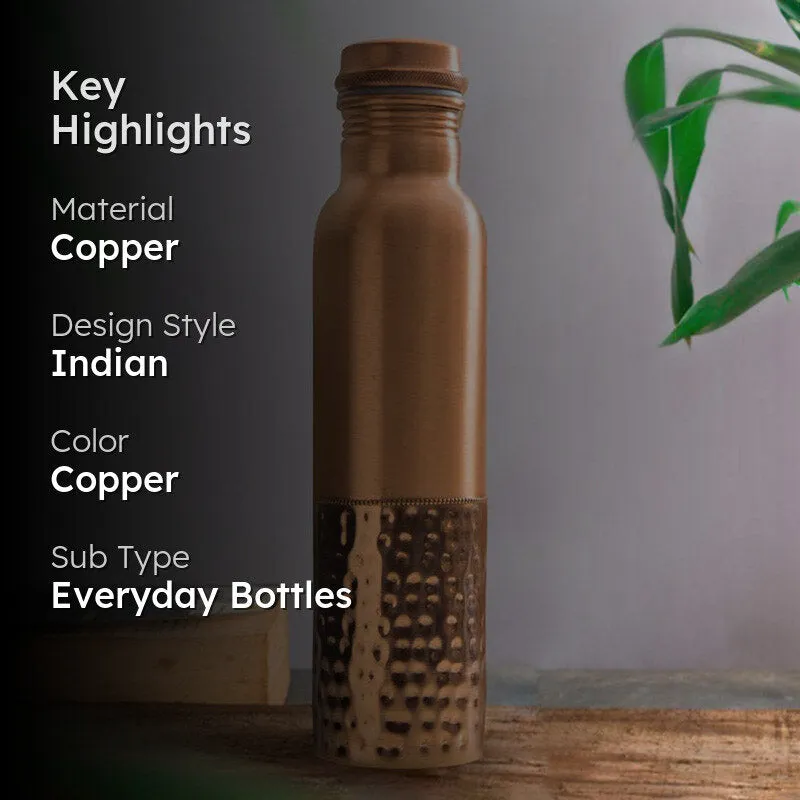 Jiva Hammered Copper Water Bottle - 1000 mL media 2